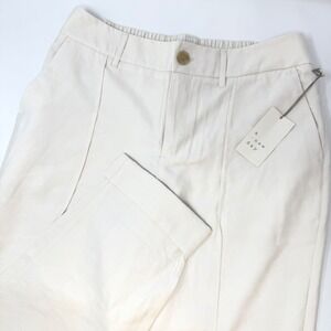 A New Day Women's Cream Slim Ankle Pants High Rise Cuffed Trousers Size 12R NEW